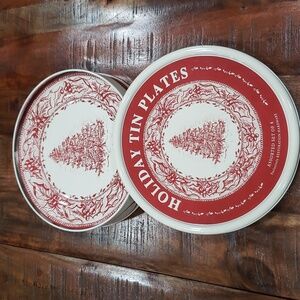 Holiday Tin plates by Restoration Hardware NWOT